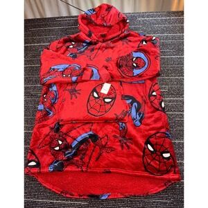 Marvel Spider-Man Wearable Blanket Hoodie Adult M/L New Sherpa Red Oversized